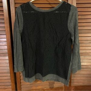 LOFT Lace Front 3/4 Sleeve Sweater